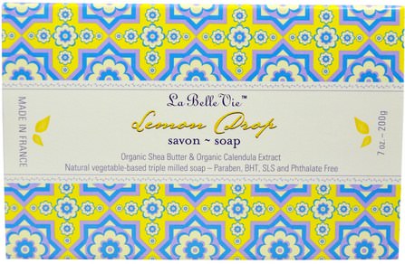 Lemon Drop Bar Soap, 7 oz (200 g) by La Belle Vie, 洗澡，美容，肥皂 HK 香港