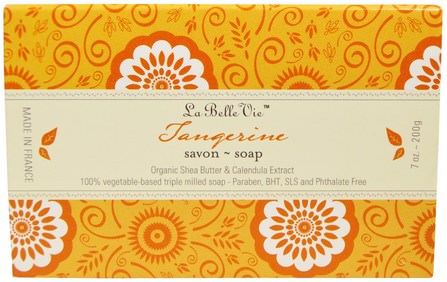 Tangerine Bar Soap, 7 oz (200 g) by La Belle Vie, 洗澡，美容，肥皂 HK 香港