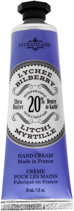 Hand Cream, Lychee Bilberry, 1 fl oz (30 ml) by La Chatelaine, 洗澡，美容，護手霜 HK 香港
