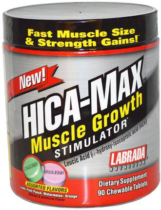 HICA-Max, Muscle Growth Stimulator, Assorted Flavors, 90 Chewable Tablets by Labrada Nutrition, 運動，肌肉 HK 香港