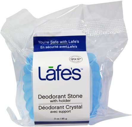 Deodorant Stone, With Holder, 3 oz (85 g) by Lafes Natural Body Care, 洗澡，美容，除臭石頭 HK 香港