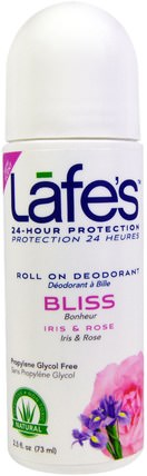 Roll On Deodorant, Bliss, 2.5 oz (73 ml) by Lafes Natural Body Care, 沐浴，美容，除臭，滾珠除臭粉 HK 香港