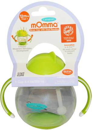 mOmma, Straw Cup with Dual Handles, Green, 1 Cup, 8.4 oz (250 ml) by Lansinoh, 兒童健康，兒童食品，廚具，杯碟碗 HK 香港