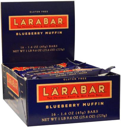Blueberry Muffin, 16 Bars, 1.6 oz (45 g) Each by Larabar, larabar，食物，健康零食 HK 香港