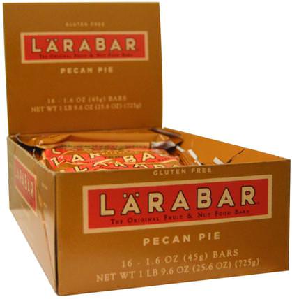 Pecan Pie, 16 Bars, 1.6 oz (45 g) Each by Larabar, larabar，食物，健康零食 HK 香港
