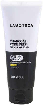 Labotica, Charcoal Pore Deep Cleansing Foam, 5.07 fl oz (150 ml) by Leaders, 美容，面部護理 HK 香港
