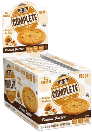 The Complete Cookie, Peanut Butter, 12 Cookies, 4 oz (113 g) Each by Lenny & Larrys, 運動，蛋白質棒 HK 香港