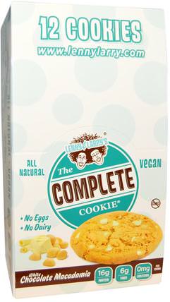 The Complete Cookie, White Chocolate Macadamia, 12 Cookies, 4 oz (113 g) Each by Lenny & Larrys, 運動，蛋白質棒 HK 香港