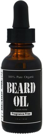 100% Pure Organic Beard Oil, Fragrance Free, 1 fl oz (30 ml) by Leven Rose, 健康，男人，剃須 HK 香港