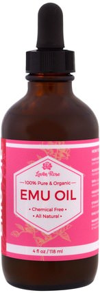 100% Pure & Organic Emu Oil, 4 fl oz (118 ml) by Leven Rose, 美容，面部護理，皮膚 HK 香港