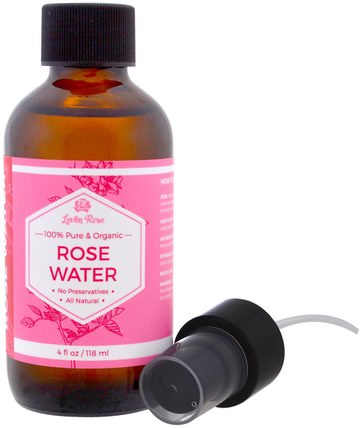 100% Pure & Organic Rose Water, 4 fl oz (118 ml) by Leven Rose, 沐浴，美容，香薰精油，玫瑰精油 HK 香港