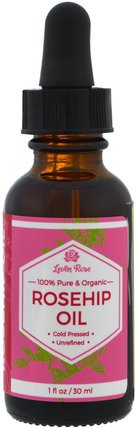 100% Pure & Organic Rosehip Oil, 1 fl oz (30 ml) by Leven Rose, 沐浴，美容，香薰精油，玫瑰果籽油 HK 香港