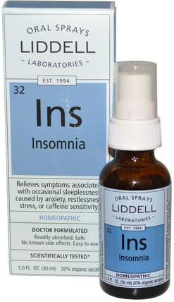 Ins, Insomnia, Oral Spray, 1 fl oz (30 ml) by Liddell, 補充劑，褪黑激素，順勢療法抗壓力和睡眠 HK 香港