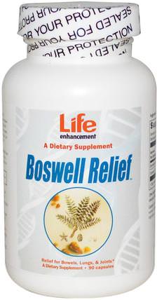 Boswell Relief, 90 Capsules by Life Enhancement, 補充劑，抗氧化劑，薑黃素，健康，婦女，boswellia HK 香港