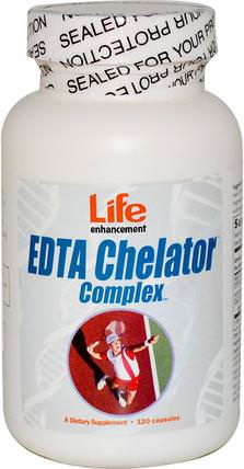 EDTA Chelator Complex, 120 Capsules by Life Enhancement, 補品，礦物質，鈣二鈉，edta HK 香港