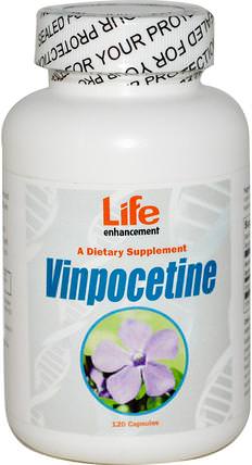 Vinpocetine, 120 Capsules by Life Enhancement, 健康，注意力缺陷障礙，添加，adhd，腦，長春西汀，草藥，長春花 HK 香港