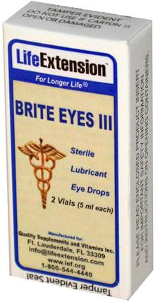 Brite Eyes III, 2 Vials (5 ml each) by Life Extension, 健康，眼部護理，視力保健，含有肌肽的眼部產品 HK 香港