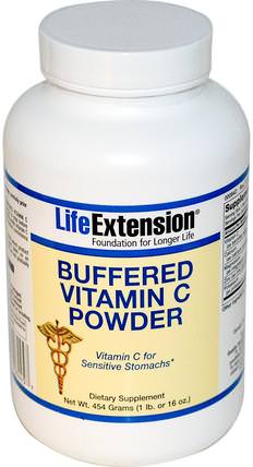 Buffered Vitamin C Powder, 16 oz (454 g) by Life Extension, 補充劑，抗氧化劑，維生素 HK 香港