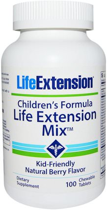 Childrens Formula Life Extension Mix, 100 Chewable Tablets by Life Extension, 維生素，多種維生素，兒童多種維生素 HK 香港