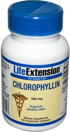 Chlorophyllin, 100 mg, 100 Veggie Caps by Life Extension, 健康，排毒，補品，葉綠素 HK 香港