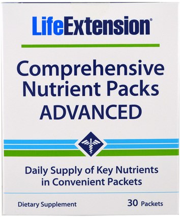 Comprehensive Nutrient Packs Advanced, 30 Packets by Life Extension, 補充劑，抗氧化劑，泛醇qh，薑黃素 HK 香港