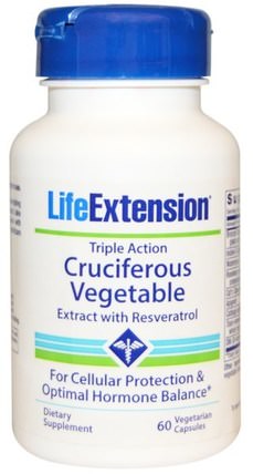 Cruciferous Vegetable, Triple Action, Extract with Resveratrol, 60 Veggie Caps by Life Extension, 健康 HK 香港