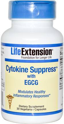 Cytokine Suppress with EGCG, 30 Veggie Caps by Life Extension, 健康，炎症 HK 香港
