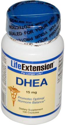 DHEA, 15 mg, 100 Capsules by Life Extension, 補品，dhea，健康 HK 香港