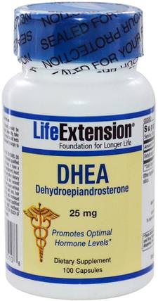 DHEA, 25 mg, 100 Capsules by Life Extension, 補品，dhea，健康 HK 香港