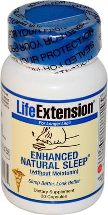 Enhanced Natural Sleep without Melatonin, 30 Capsules by Life Extension, 補充，睡覺 HK 香港