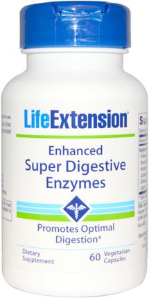 Enhanced Super Digestive Enzymes, 60 Veggie Caps by Life Extension, 補充劑，消化酶 HK 香港