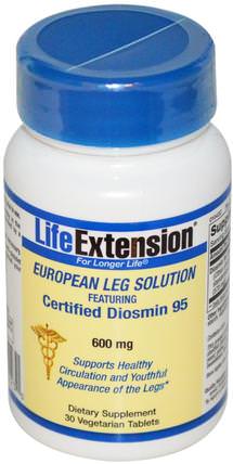 European Leg Solution, Featuring Certified Diosmin 95, 600 mg, 30 Veggie Tabs by Life Extension, 健康，女性，靜脈曲張的護理 HK 香港
