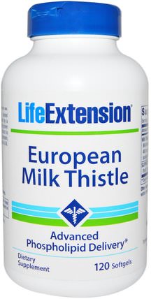 European Milk Thistle, 120 Softgels by Life Extension, 健康，排毒，奶薊（水飛薊素） HK 香港