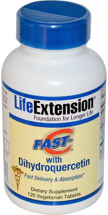 Fast-C with Dihydroquercetin, 120 Veggie Tabs by Life Extension, 維生素，維生素c HK 香港