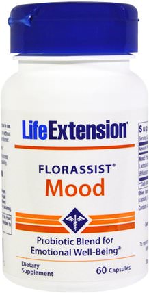 Florassist Mood, 60 Capsules by Life Extension, 健康，情緒，補品，益生菌 HK 香港