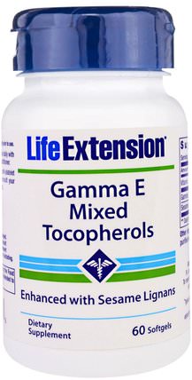 Gamma E Mixed Tocopherols, 60 Softgels by Life Extension, 維生素，維生素e HK 香港