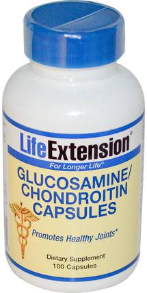 Glucosamine/Chondroitin Capsules, 100 Capsules by Life Extension, 健康，骨骼，骨質疏鬆症，關節健康，炎症 HK 香港