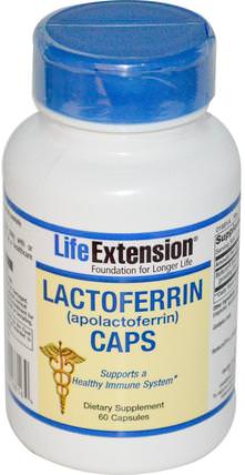 Lactoferrin Caps, 60 Capsules by Life Extension, 補充劑，乳鐵蛋白，感冒和病毒，免疫系統 HK 香港