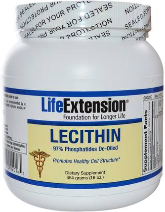 Lecithin, 16 oz (454 g) by Life Extension, 補品，卵磷脂，健康 HK 香港