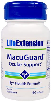 MacuGuard, Ocular Support, 60 Softgels by Life Extension, 健康，眼保健，視力保健，視力 HK 香港