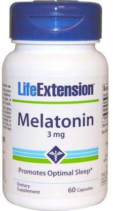 Melatonin, 3 mg, 60 Capsules by Life Extension, 補充劑，褪黑激素3毫克 HK 香港