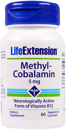 Methyl-Cobalamin, 5 mg, 60 Vegetarian Lozenges by Life Extension, 維生素，維生素b12，維生素b12 - 甲基鈷胺素 HK 香港