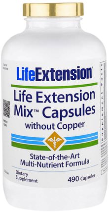 Mix Capsules without Copper, 490 Capsules by Life Extension, 維生素，多種維生素 HK 香港
