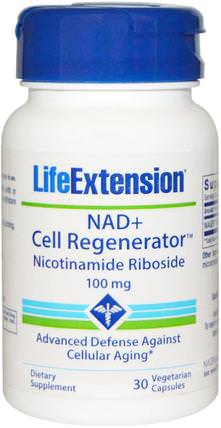NAD+ Cell Regenerator Nicotinamide Riboside, 100 mg, 30 Veggie Capsules by Life Extension, 補充劑，煙酰胺核苷，能量 HK 香港
