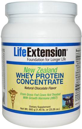 New Zealand Whey Protein Concentrate, Natural Chocolate Flavor, 23.28 oz (660 g) by Life Extension, 補充劑，乳清蛋白，肌肉 HK 香港