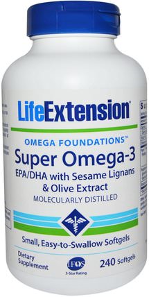 Omega Foundations, Super Omega-3, 240 Softgels by Life Extension, 健康 HK 香港