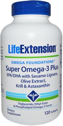 Omega Foundations, Super Omega-3 Plus, 120 Softgels by Life Extension, 健康 HK 香港
