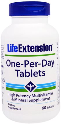 One-Per-Day Tablets, 60 Tablets by Life Extension, 維生素，多種維生素 HK 香港