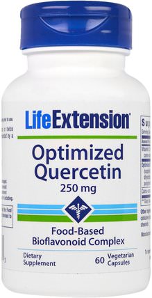 Optimized Quercetin, 250 mg, 60 Veggie Caps by Life Extension, 補充劑，槲皮素，健康，感冒和病毒，免疫系統 HK 香港