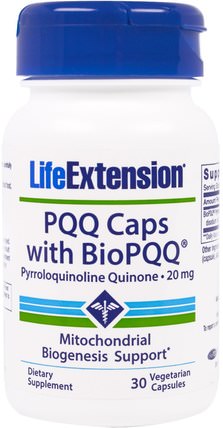 PQQ Caps with BioPQQ, 20 mg, 30 Veggie Caps by Life Extension, 補充劑，抗氧化劑，抗衰老 HK 香港